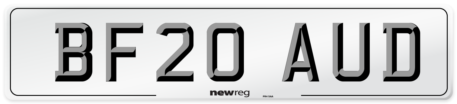 BF20 AUD Number Plate from New Reg